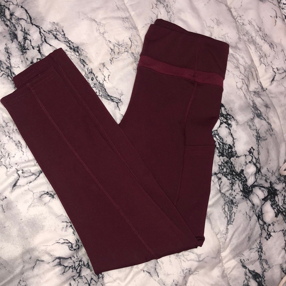 Burgundy leggings